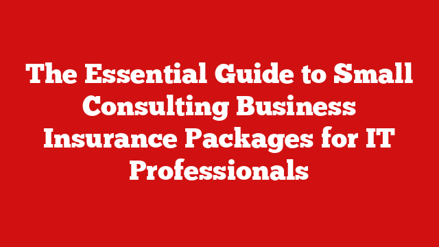 The Essential Guide to Small Consulting Business Insurance Packages for IT Professionals
